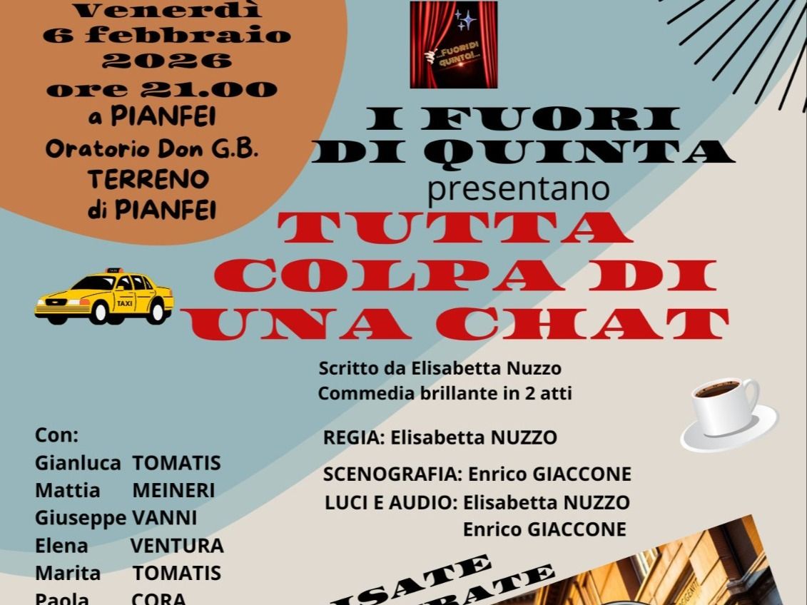 PROVINCIA GRANDA - Venerdì sera si ride con "I Fuori di Quinta" a Pianfei