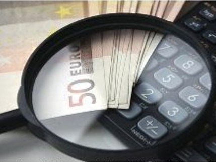 PROVINCIA GRANDA - Lente d'ingrandimento, soldi, calcolatrice