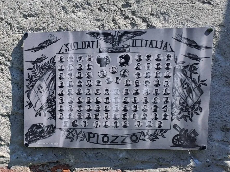 PROVINCIA GRANDA - Pannello Mussolini soldati Piozzo 25 Aprile