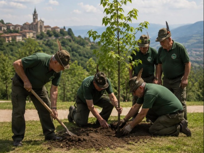PROVINCIA GRANDA - Alpini piantano tigli