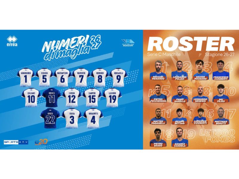 PROVINCIA GRANDA - I roster di Vbc Mondovì e Villanova per la nuova stagione