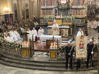 PROVINCIA GRANDA - Il vescovo Miragoli in Basilica