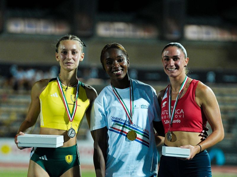 podio 100 metri femminili Grana Fidal